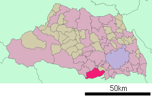 Lage Tokorozawas in der Präfektur