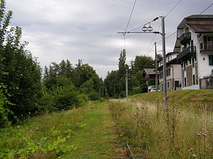 Anfang des stillgelegten Betriebsteils bei Évian-les-Bains