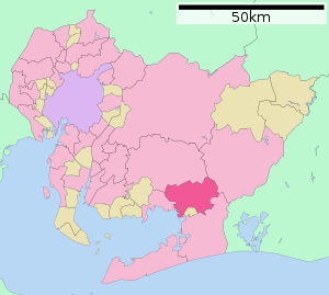 Lage Toyokawas in der Präfektur