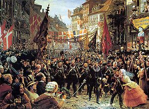 Rückkehr der dänischen Truppen nach Kopenhagen, 1849