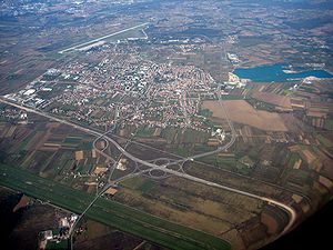 Autobahnkreuz bei Velika Gorica (Luftaufnahme, Oktober 2008)
