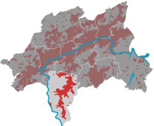 Lage des Bezirks Cronenberg  in Wuppertal