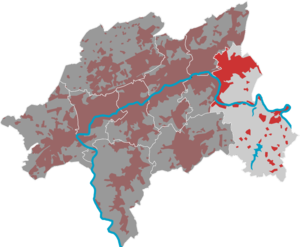 Lage des Bezirks Langerfeld-Beyenburg in Wuppertal