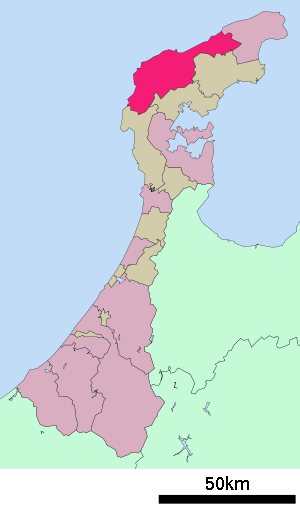 Lage Wajimas in der Präfektur