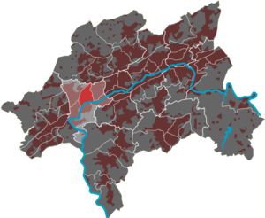 Lage des Quartiers Nützenberg im Stadtbezirk Elberfeld-West