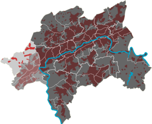 Lage des Quartiers Schöller-Dornap im Stadtbezirk Vohwinkel
