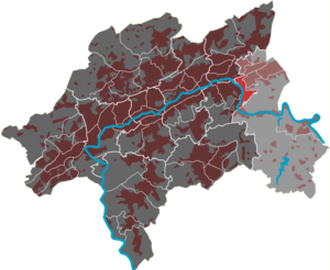 Lage des Quartiers Rauental im Stadtbezirk Langerfeld-Beyenburg