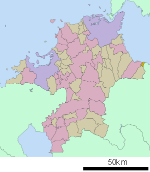 Lage Yoshitomis in der Präfektur