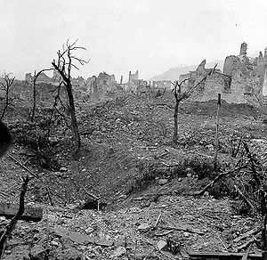 Die Stadt Cassino nach der Schlacht.