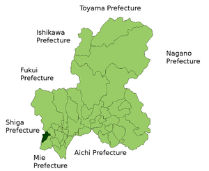 Lage Sekigaharas in der Präfektur