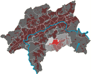 Lage des Quartiers Ronsdorf-Mitte/Nord im Stadtbezirk Ronsdorf