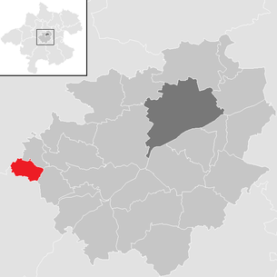 Lage der Gemeinde Aichkirchen im Bezirk Wels-Land (anklickbare Karte)