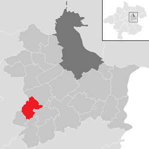 Lage der Gemeinde Allhaming im Bezirk Linz-Land (anklickbare Karte)