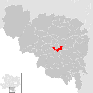 Lage der Gemeinde Altendorf (Niederösterreich) im Bezirk Neunkirchen (anklickbare Karte)