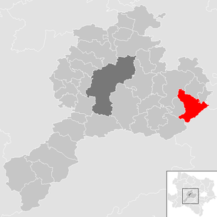 Lage der Gemeinde Altlengbach im Bezirk Sankt Pölten-Land (anklickbare Karte)