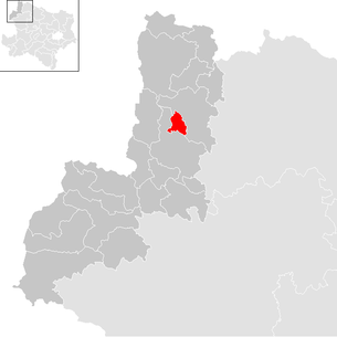 Lage der Gemeinde Amaliendorf-Aalfang im Bezirk Gmünd (anklickbare Karte)