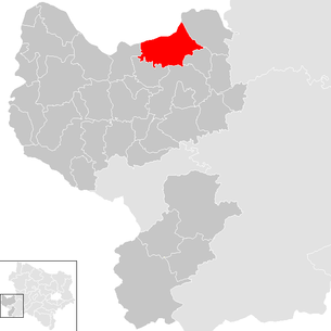 Lage der Gemeinde Ardagger im Bezirk Amstetten (anklickbare Karte)