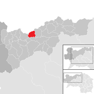 Lage der Gemeinde Ardning im Bezirk Liezen (anklickbare Karte)