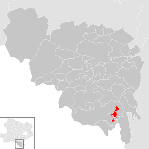 Lage der Gemeinde Aspang-Markt im Bezirk Neunkirchen (anklickbare Karte)