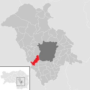 Lage der Gemeinde Attendorf im Bezirk Graz-Umgebung (anklickbare Karte)