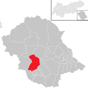 Lage der Gemeinde Außervillgraten im Bezirk Lienz (anklickbare Karte)