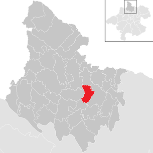 Lage der Gemeinde Auberg im Bezirk Rohrbach (anklickbare Karte)