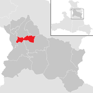 Lage der Gemeinde Bad Vigaun im Bezirk Hallein (anklickbare Karte)