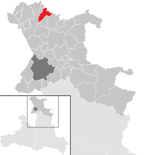 Lage der Gemeinde Berndorf bei Salzburg im Bezirk St. Johann im Pongau (anklickbare Karte)