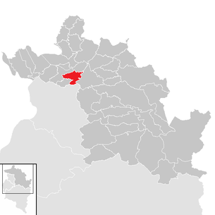 Lage der Gemeinde Bildstein im Bezirk Bregenz (anklickbare Karte)
