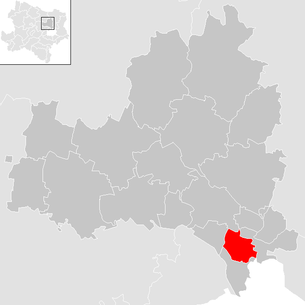 Lage der Gemeinde Bisamberg im Bezirk Korneuburg (anklickbare Karte)