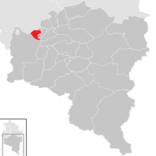 Lage der Gemeinde Bludesch im Bezirk Bludenz (anklickbare Karte)