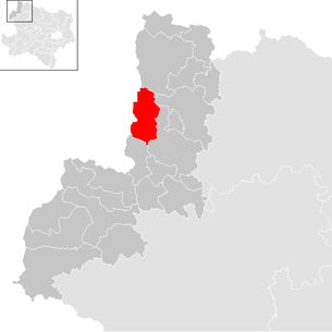 Lage der Gemeinde Brand-Nagelberg im Bezirk Gmünd (anklickbare Karte)