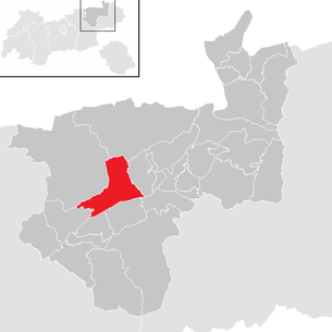 Lage der Gemeinde Breitenbach am Inn im Bezirk Kufstein (anklickbare Karte)