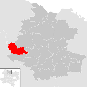 Lage der Gemeinde Brunn an der Wild im Bezirk Horn (anklickbare Karte)