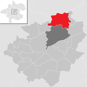 Lage der Gemeinde Buchkirchen im Bezirk Wels-Land (anklickbare Karte)