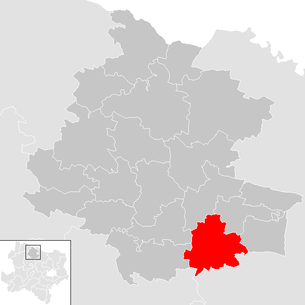 Lage der Gemeinde Burgschleinitz-Kühnring im Bezirk Horn (anklickbare Karte)