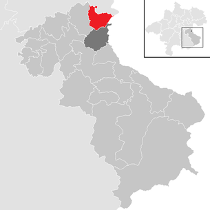Lage der Gemeinde Dietach im Bezirk Steyr-Land (anklickbare Karte)