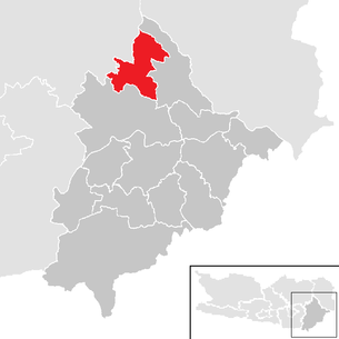 Lage der Gemeinde Diex im Bezirk Völkermarkt (anklickbare Karte)