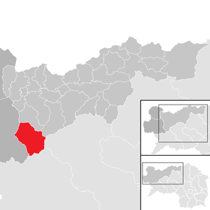 Lage der Gemeinde Donnersbachwald im Bezirk Liezen (anklickbare Karte)