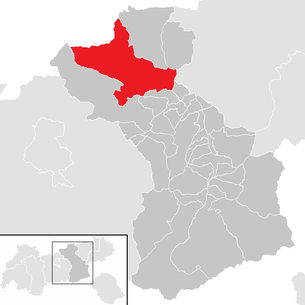 Lage der Gemeinde Eben am Achensee im Bezirk Schwaz (anklickbare Karte)