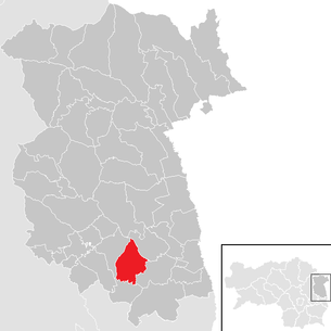 Lage der Gemeinde Ebersdorf (Steiermark) im Bezirk Feldbach (anklickbare Karte)