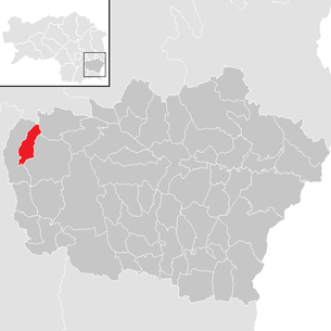 Lage der Gemeinde Edelstauden im Bezirk Feldbach (anklickbare Karte)
