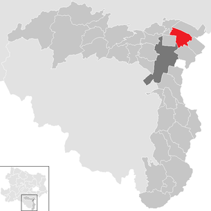 Lage der Gemeinde Eggendorf (Niederösterreich) im Bezirk Wiener Neustadt-Land (anklickbare Karte)