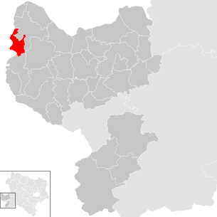 Lage der Gemeinde Ernsthofen im Bezirk Amstetten (anklickbare Karte)