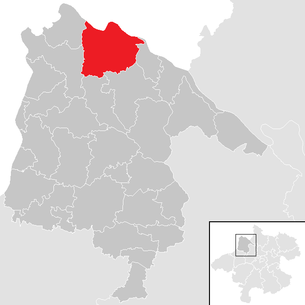 Lage der Gemeinde Esternberg im Bezirk Schärding (anklickbare Karte)