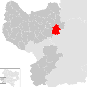 Lage der Gemeinde Euratsfeld im Bezirk Amstetten (anklickbare Karte)