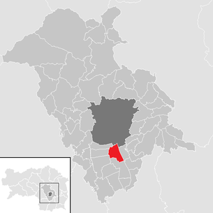 Lage der Gemeinde Feldkirchen bei Graz im Bezirk Graz-Umgebung (anklickbare Karte)