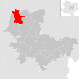 Lage der Gemeinde Fels am Wagram im Bezirk Tulln (anklickbare Karte)