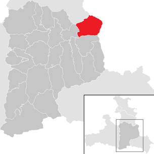 Lage der Gemeinde Filzmoos (Salzburg) im Bezirk St. Johann im Pongau (anklickbare Karte)