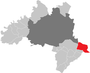 Lage der Gemeinde Fischamend im Bezirk Wien-Umgebung (anklickbare Karte)
